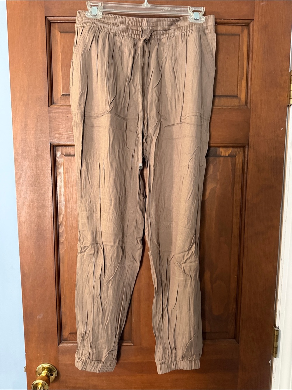 Women’s Light Brown Drawstring Jogger Pants